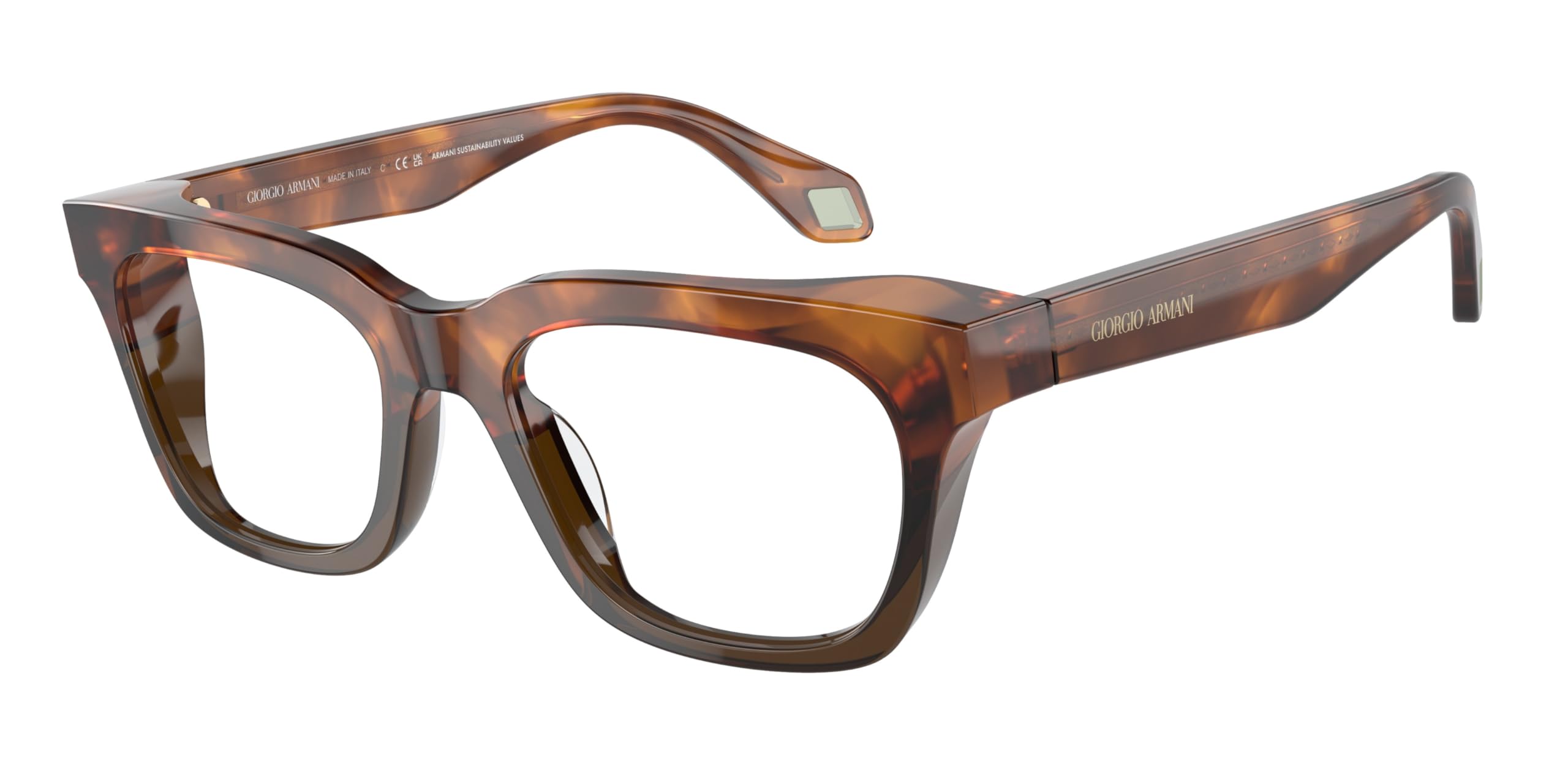 Eyeglasses Giorgio Armani AR 7247 U 5988 Havana Red Opaline Olive Green