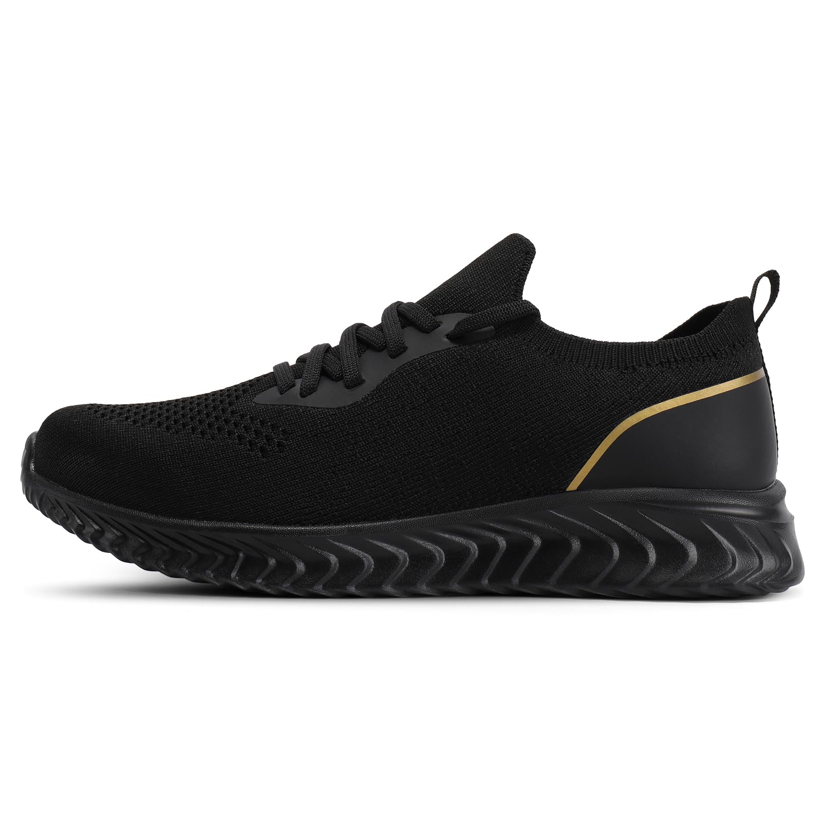 HKR Scarpe da ginnastica da donna, comode, da corsa, sport, casual, fitness, sneakers, Nero dorato, 39 EU