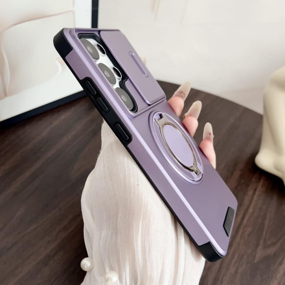 Etui z magnetycznym uchwytem do Galaxy S25 Ultra Armor, chroniące aparat i odporne na wstrząsy (do Galaxy S25 Ultra/granatowe)