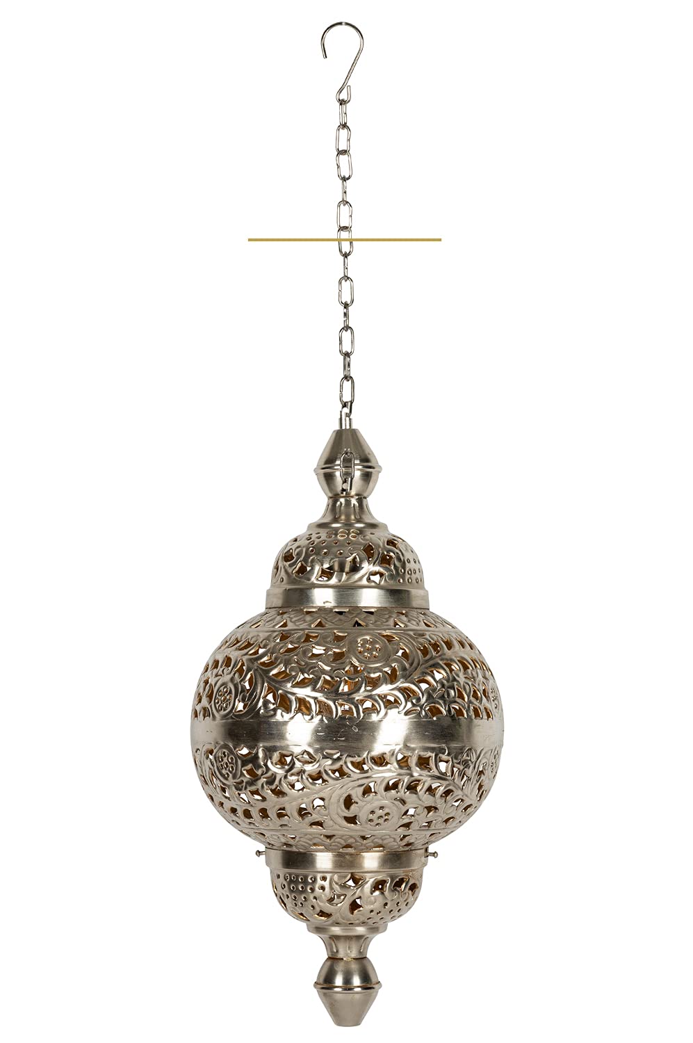 Oriëntaalse lamp, hanglamp Lunar Gold, 40 cm, E27 lampfitting, Marokkaanse Ramadan hanglamp uit Marokko, oriëntaalse lampen voor woonkamer, keuken of hangend boven de eettafel