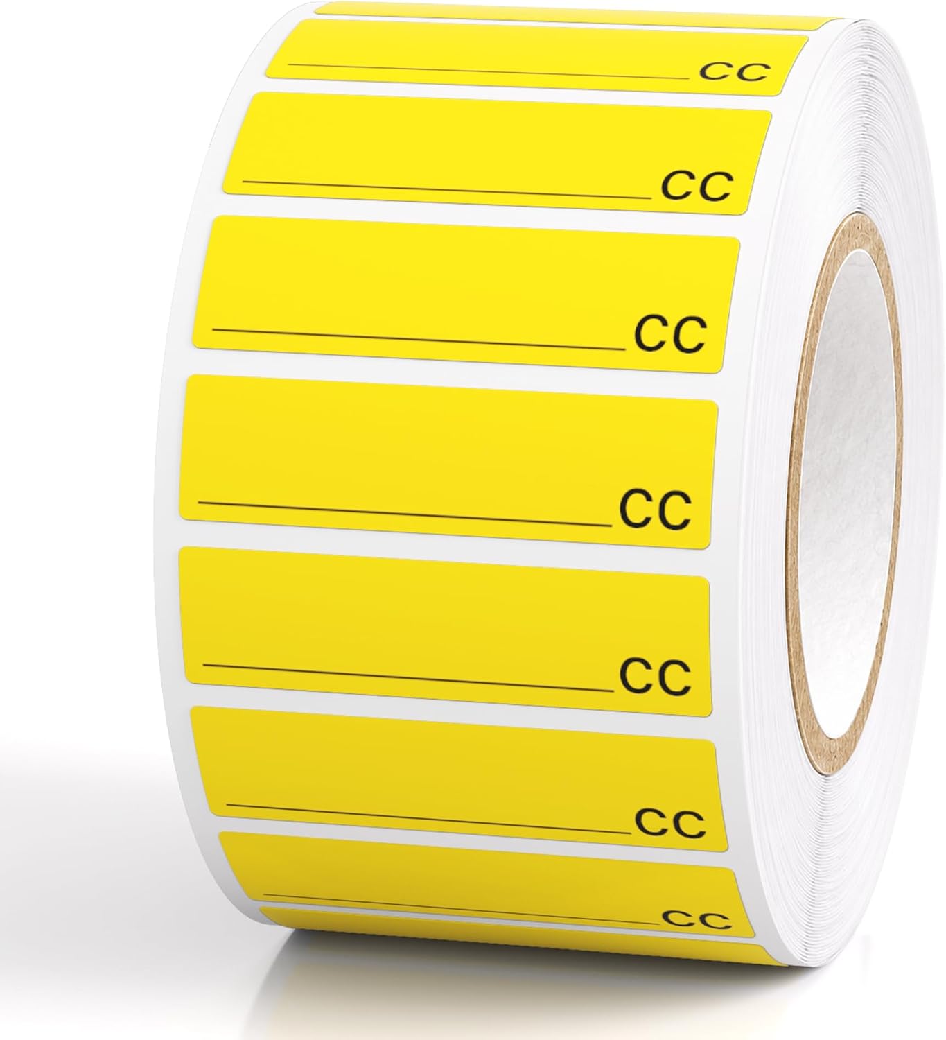 1000Pcs Veterinary Syringe Labels 1.25" x 0.25" CC Dosage Sticker | Yellow Medication Label, Write-On, Adhesive Vinyl Stickers for Syringes Animal Hosptials, Veterinary Clinics