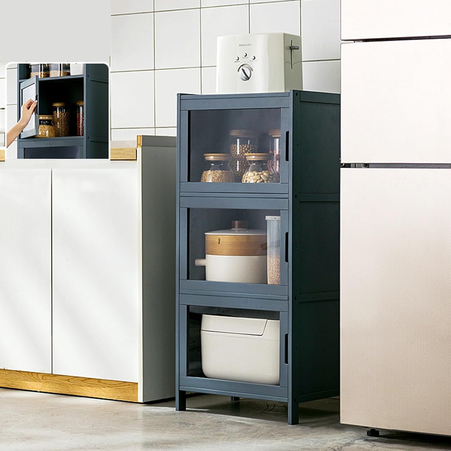 BHGFYXBS Freestanding Kitchen Sto Cabinet With Doors Versatile Sideboard & Cupboard For Pots Pans Ses Ideal For Living Room & Pantry,A-43 * 32 * 97Cm,A-43 * 32 * 97cm