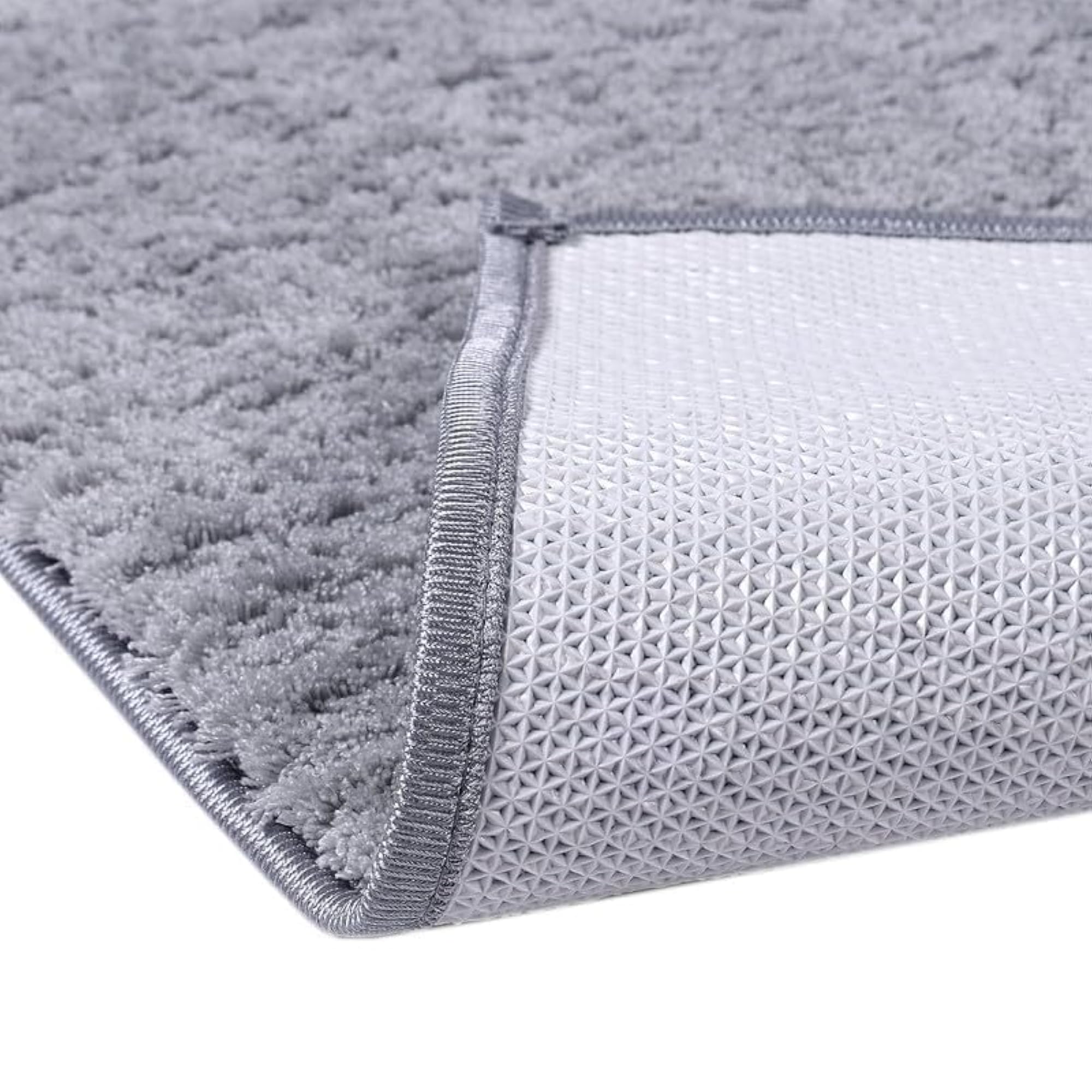 Grey Microfiber Bath Mat, Comfortable Absorbent Floor Rug