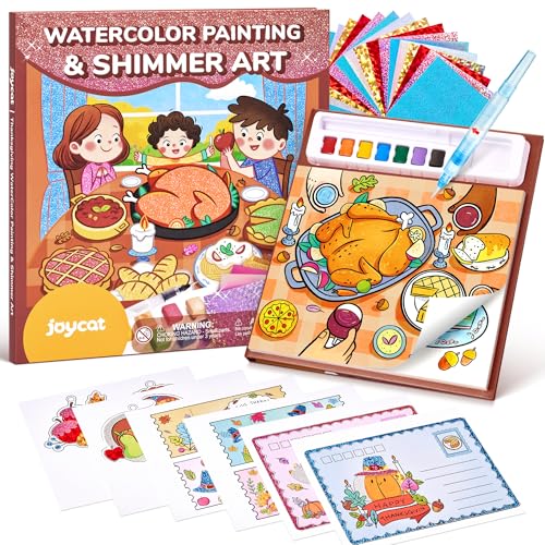 JoyCat Paint with Water Coloring Books, Art & Craft Activity, No Mess Art for Kids Ages 4-8, Craft Kits & Supplies, DIY Creative Activity, Gifts for Girls & Boys (Thanksgiving)