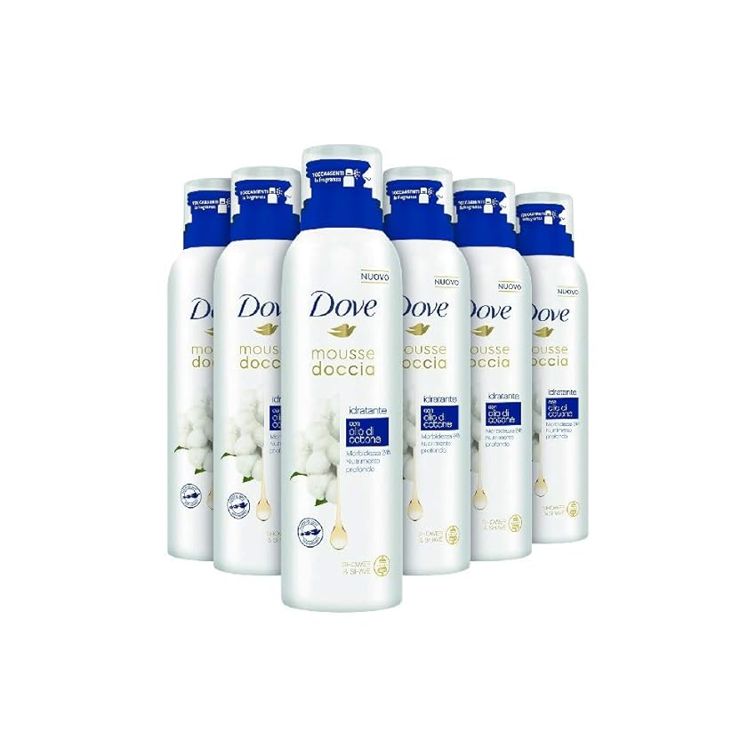 Immagine del prodotto DOVE Mousse Doccia Olio di Cotone 6x200 ml (Confezione da 6)