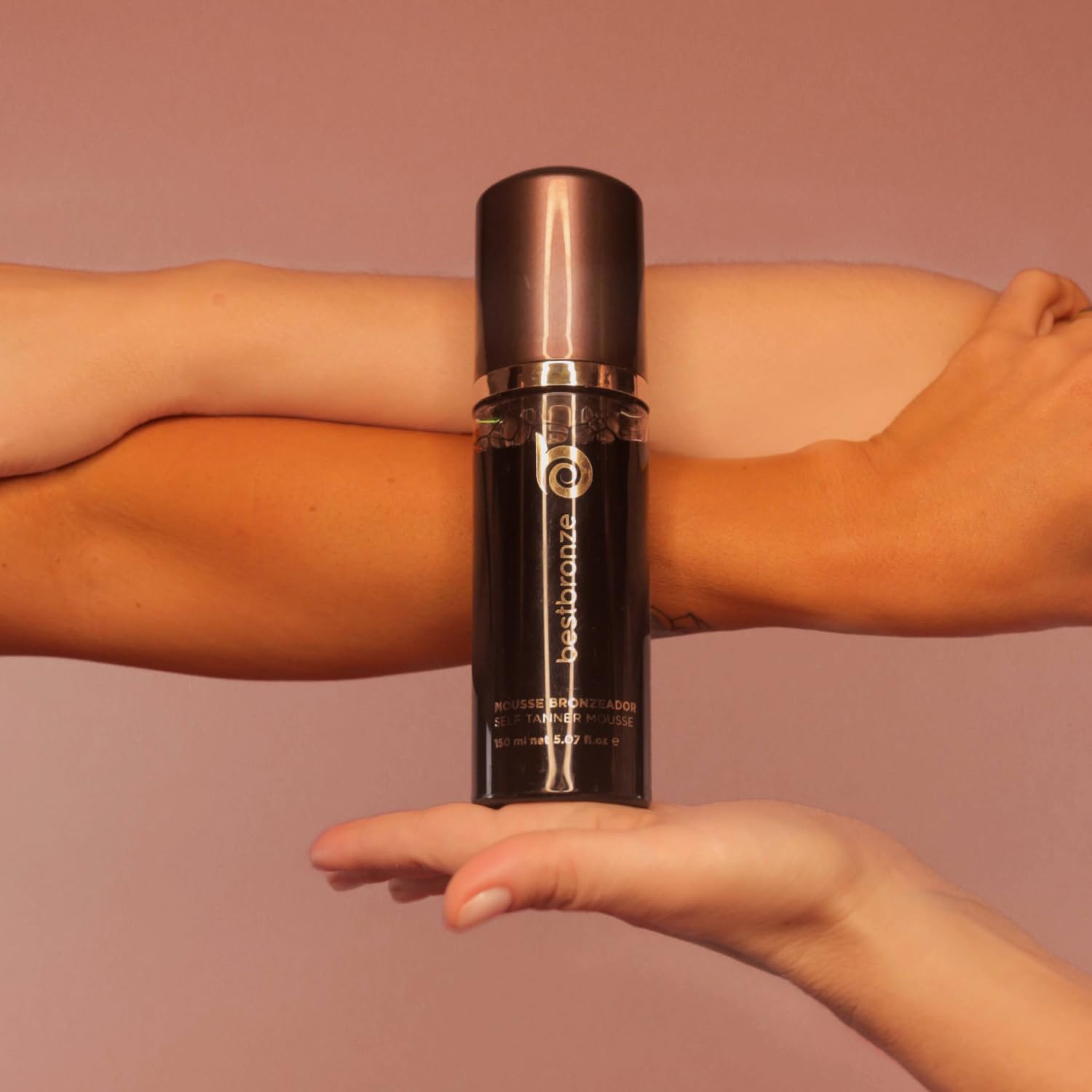 La mejor mousse autobronceadora teñida de bronce, espuma bronceadora sin sol para autobroncearse personalizable, bronceado falso de luz a oscura, mousse de bronceado vegano para un brillo de bronce 7