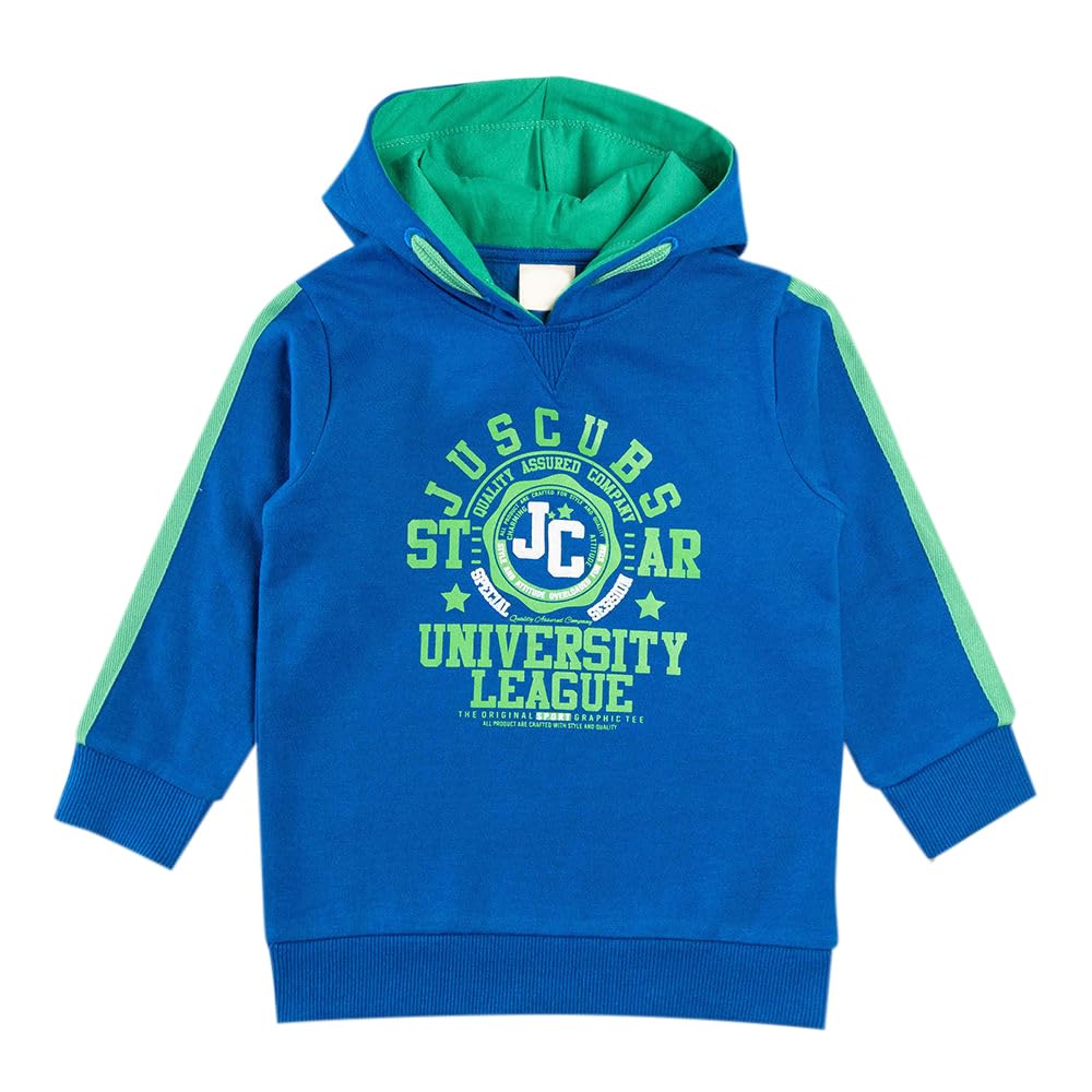 Hopscotch Boys Cotton Hooded Neck Sweatshirts