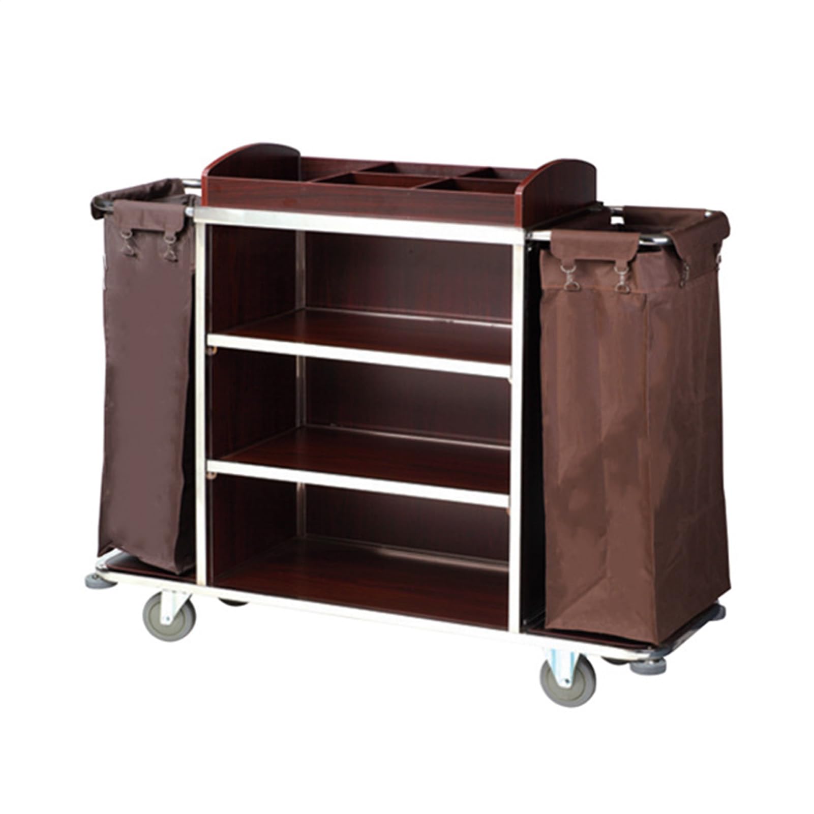 Carro de Limpieza Comercial con Ruedas silenciosas, Carro de Servicio de Habitaciones con Bolsa Oxford Impermeable, Carro de Limpieza para hoteles, oficinas y escuelas, Suministros