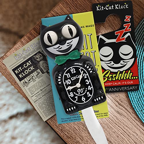 Kit Cat Klock The Original 90Th Anniversary Limited Edition With Collectors Box, Black Kit Cat Wall Clock With White Bow Tie, Pendulum Tail And Moving Eyes, Ideal As A Vintage Home Decoration #TOP7