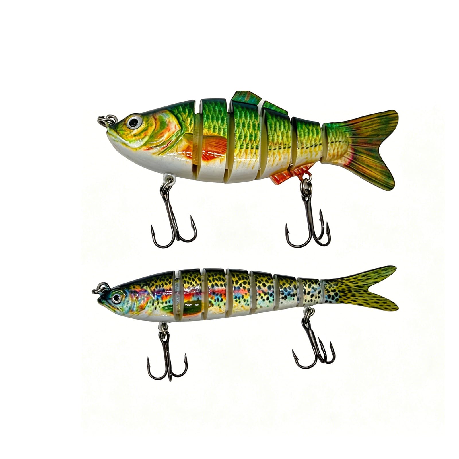 Lebensechte Angelköder für Barsch, Hecht, Zander, Crappie, Jointed Swimbaits, langsam sinkende Angelköder für Süß- und Salzwasser, mit Angelbox, tolles Geschenk für Männer und Familie, 6 Stück