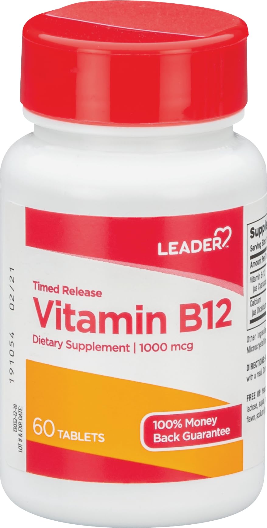 Leader Vitamin B-12 Supplement 60 Count. Energy & Nerve Health
