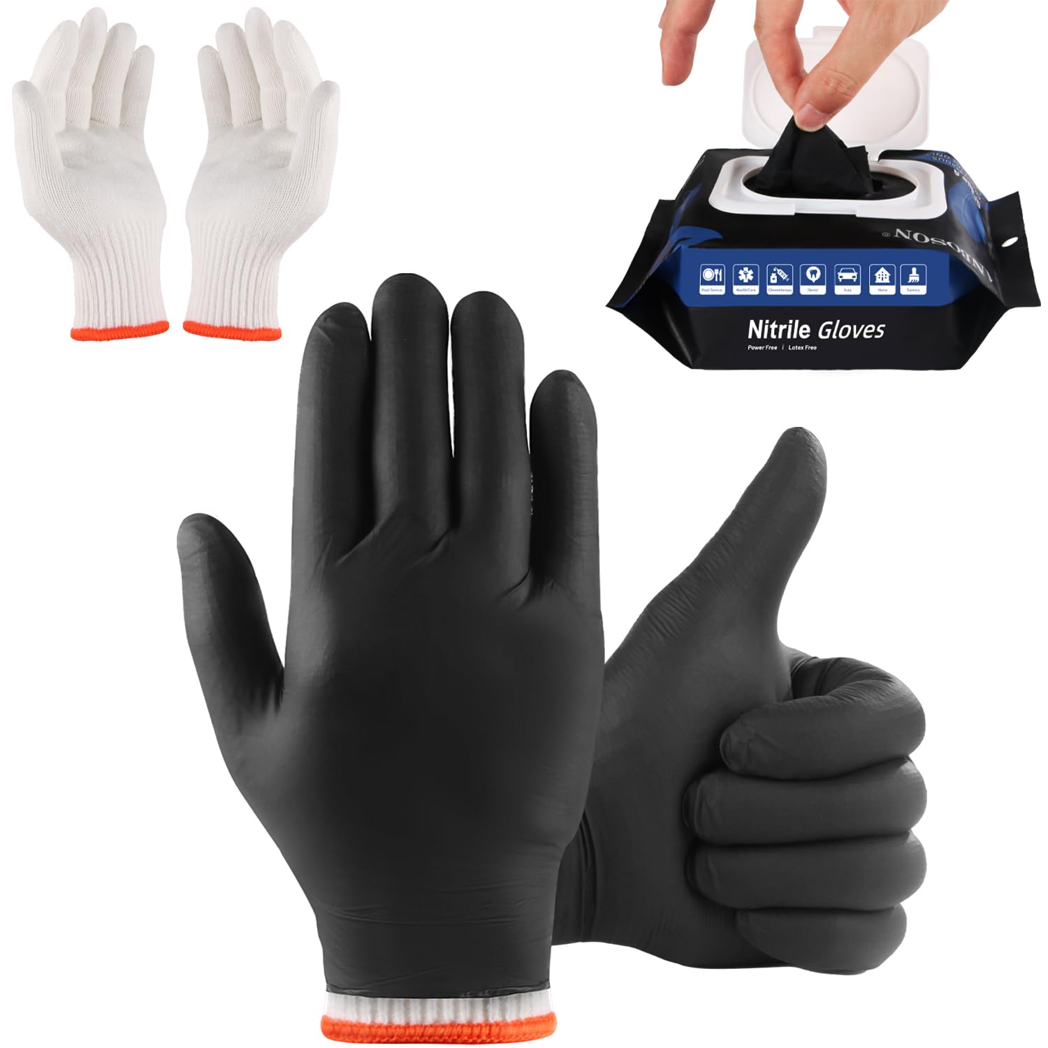 Photo 1 of ANBOSON BBQ Gloves,Disposable BBQ Gloves Heat Resistant Cooking, Black52, XL