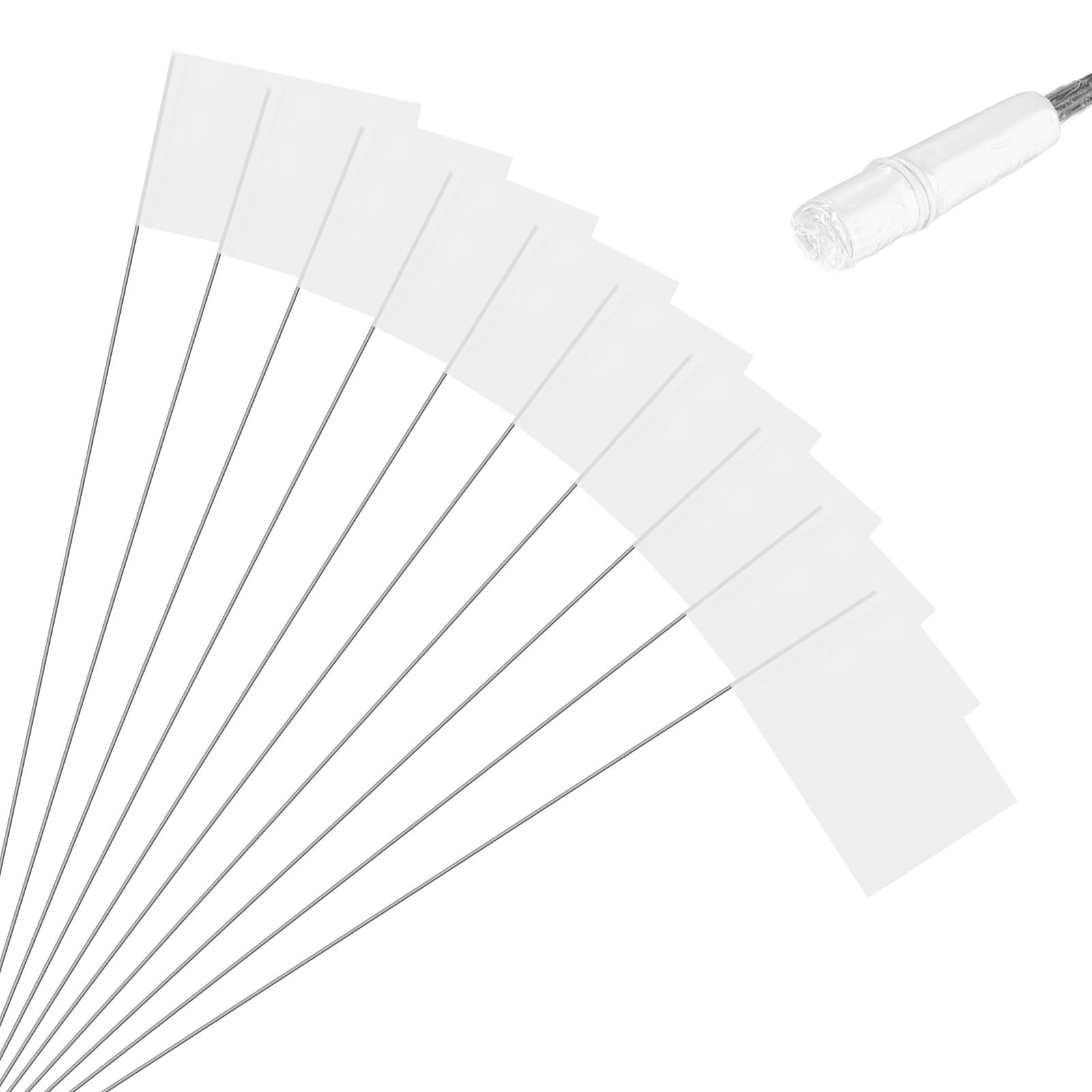 M METERXITY 10-Pack Blank Marking Flags Waterproof 21x2.5x3.5 Inch, White