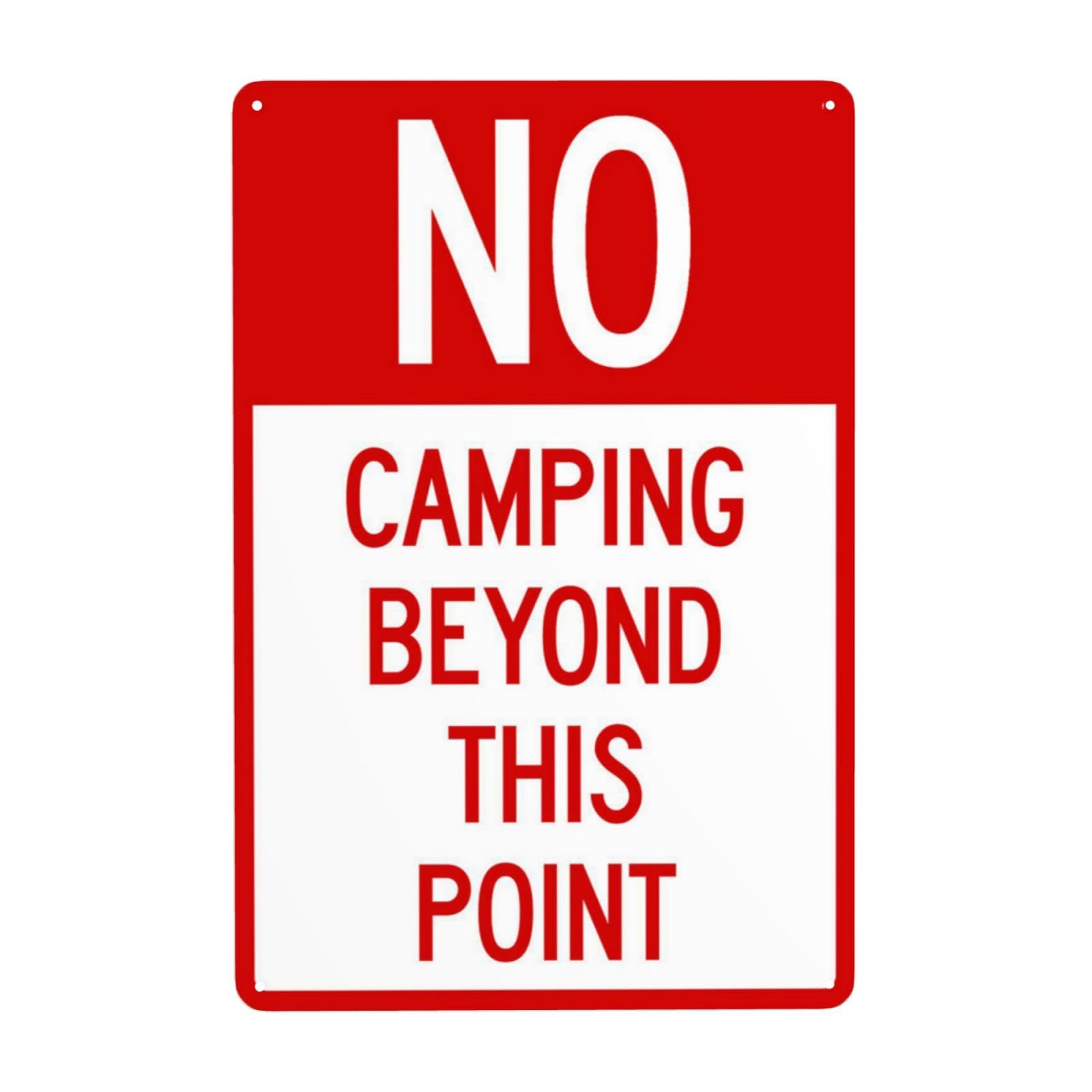Eletina F7 No Camping Beyond This Point Sign,Rules Warning Caution Safety Signs For Activity Park Signs Outdoor & Indoor 8 X 12 Inches