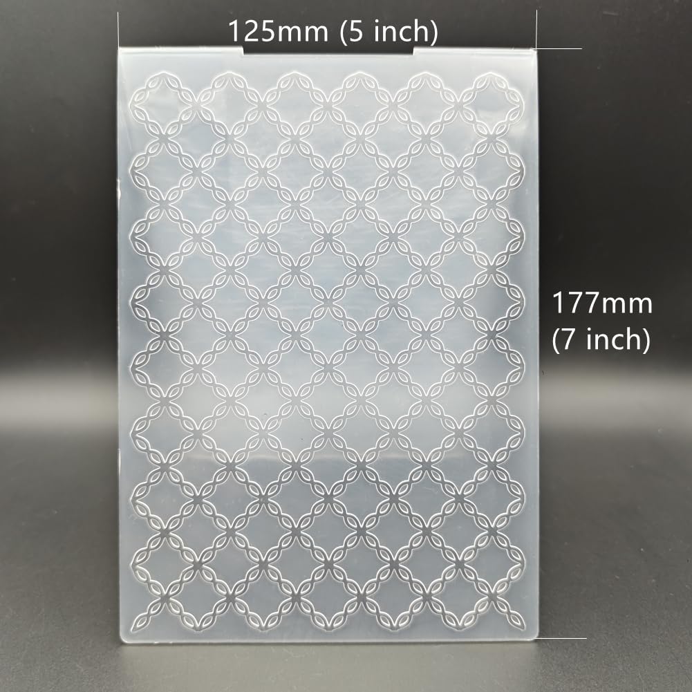 Plastic Embossing Folder 5x7 Inch Chain Grids Paper Crafts Plastic Textured Impressions for Card Making Scrapbooking