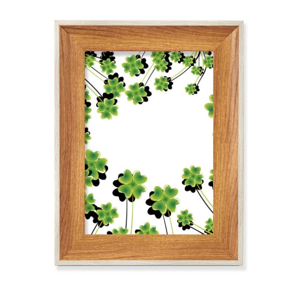 Cadre photo en bois de la Saint-Patrick avec trèfle artisanal haut de gamme