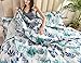 Coastal Bedding Set - Queen Size Reversible Quilts & Coverlet, Soft & Lightweight, Tropical Design, Aqua