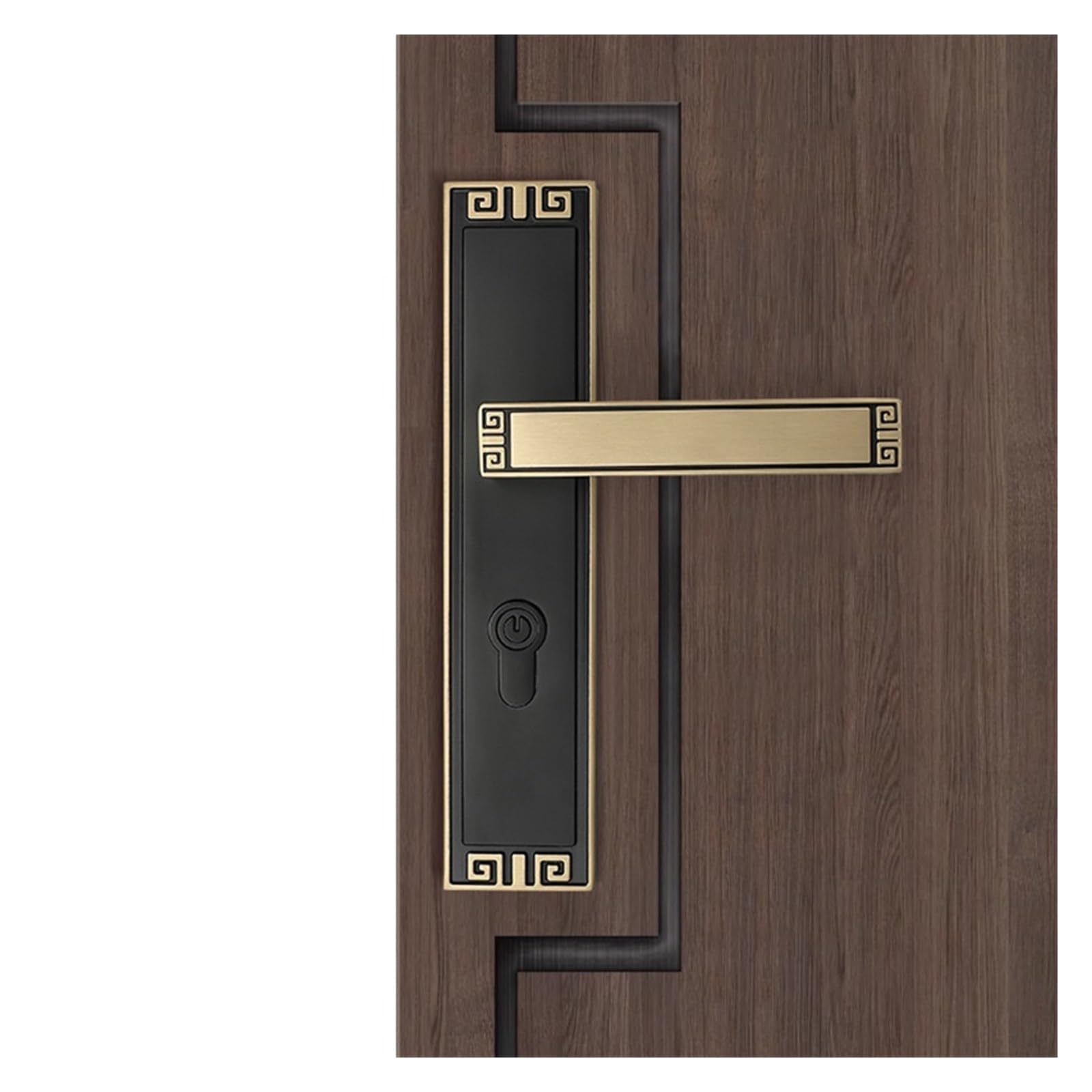 Serrure de porte rétro chinoise en laiton noir pour chambre élégante