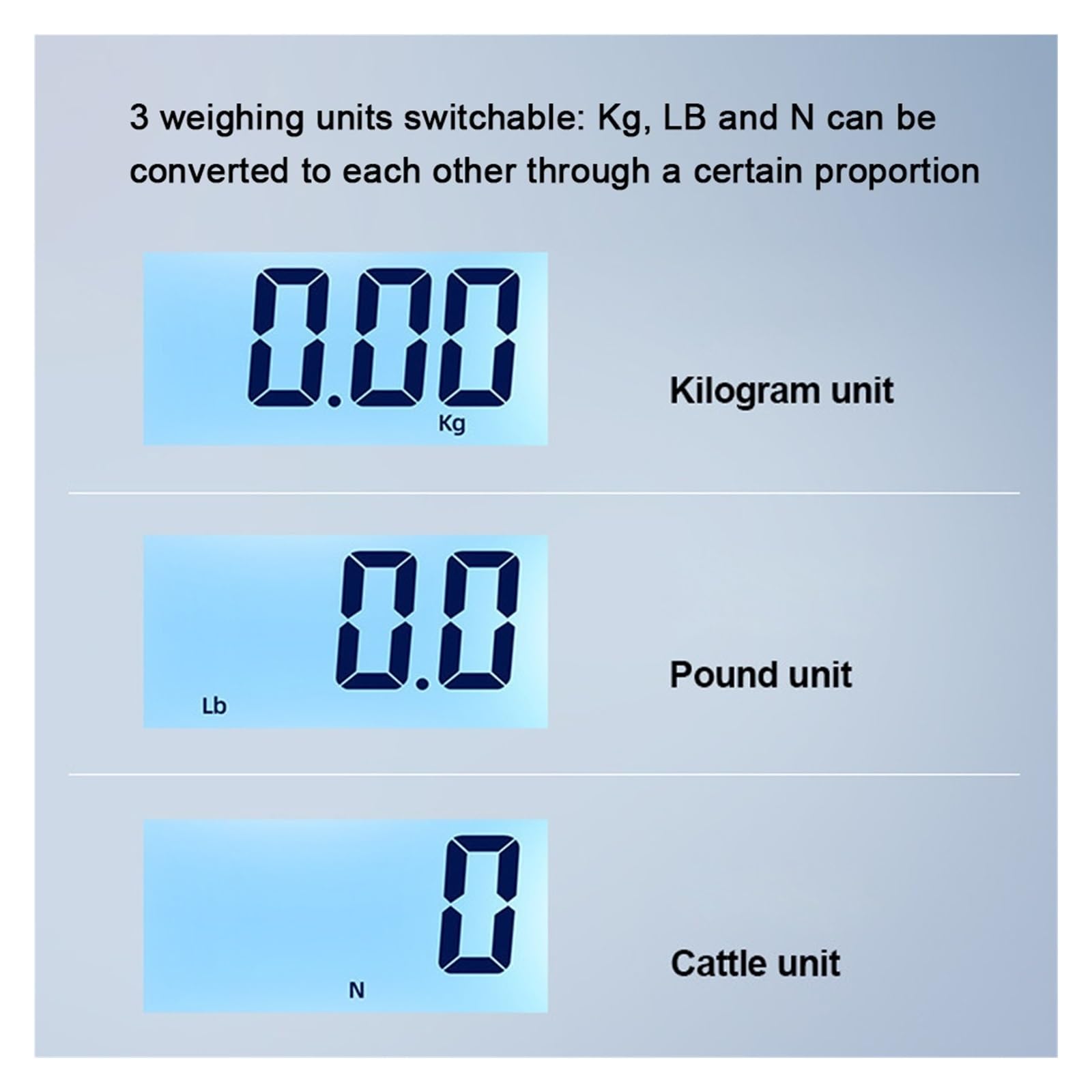 Cyfrowa waga wisząca, Podwójne wyświetlacze cyfrowe LCD Crance Scale 0.05-300kg Przenośny przemysłowy elektroniczny Heavy Duty Waga hakowa Konwersja jednostek dźwigowych dla Home Farm Factory