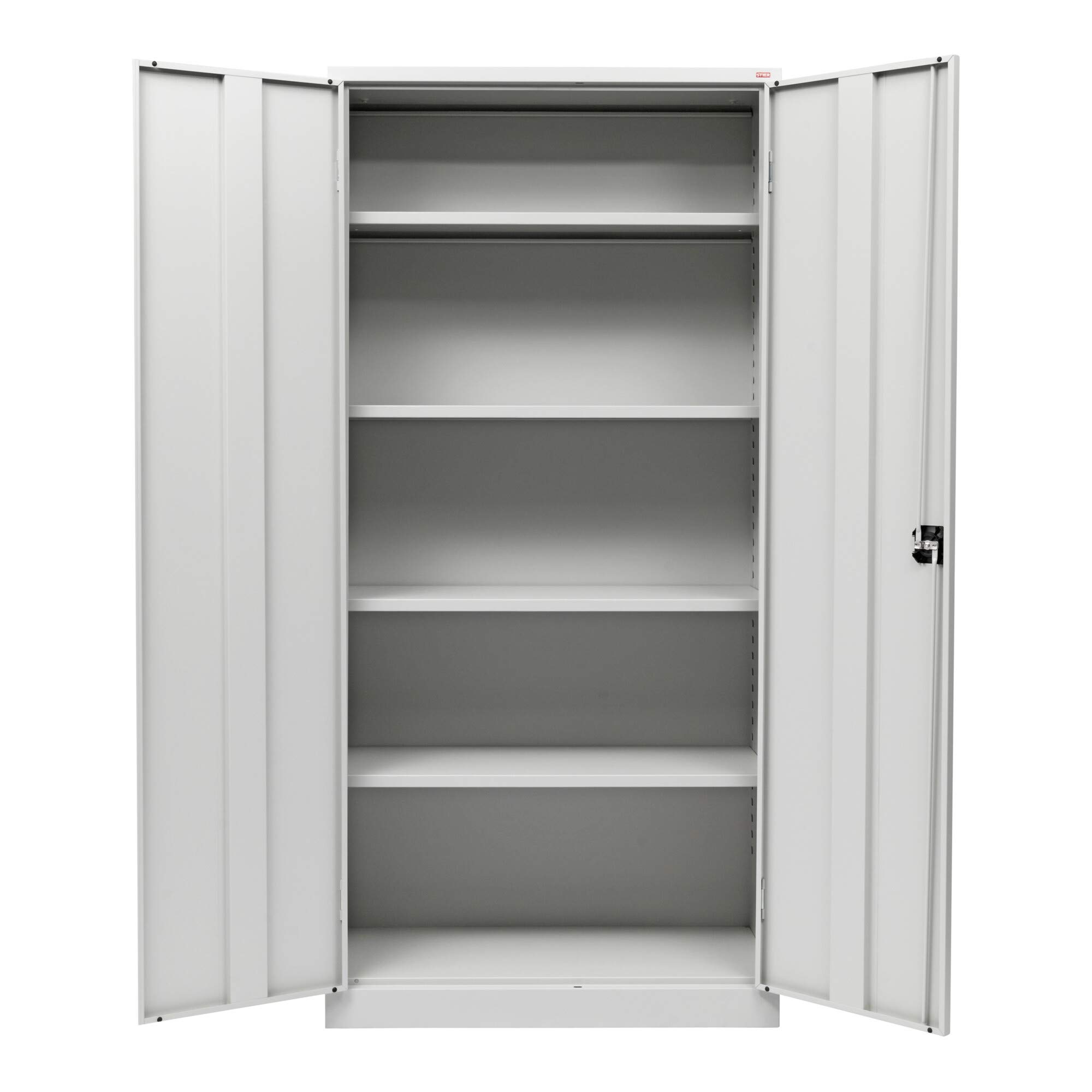 STIER Armoire Universelle avec 4 étagères 1950x920x420mm Gris Clair soudées