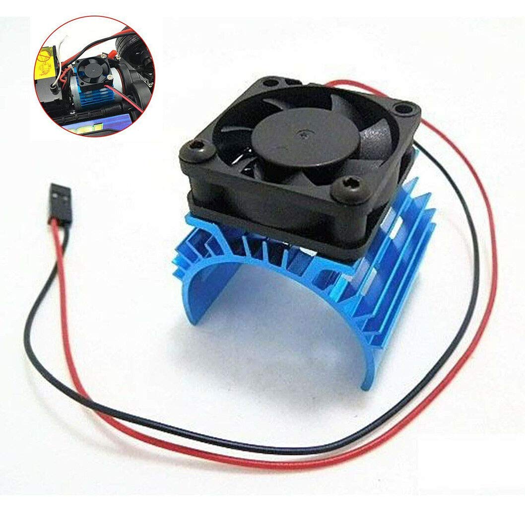 DAGIJIRD 1:10 RC Heat Sink Motor Heatsink + Fan Cooling Head Vent Replacement for Himoto kata