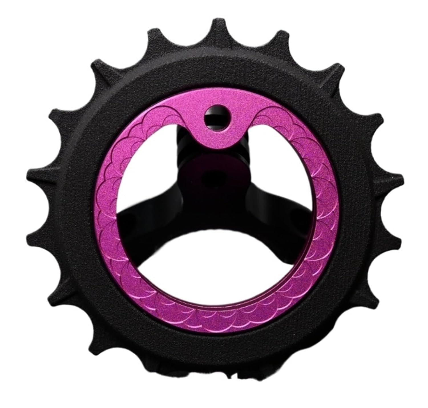 18T Hollow Pulley Wheel Rear Derailleur 9/10/11/12 Speeds Ceramic Bearing Dual-Color Oxidation for R8000/7000 Bicycle Parts(Pink Scaled 18T)