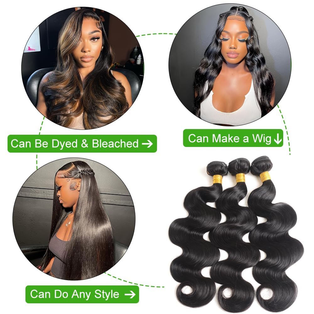 22” 24” 26” Body wave??‍♀️??‍♀️??‍♀️ Amazon.com : Body Wave Bundles Human Hair Bundles 22 24 26  main image 4