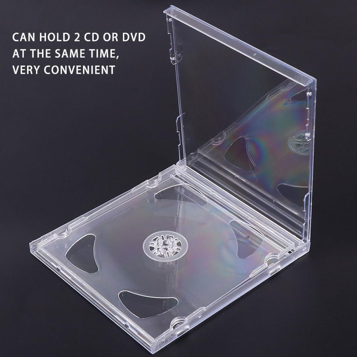 Custodia CD Trasparente Rigida in Plastica, Doppia, 25 Pezzi | Portatile e Compatta, per Archiviazione di Diari e Mixtape, Formato Contenitore per Supporti