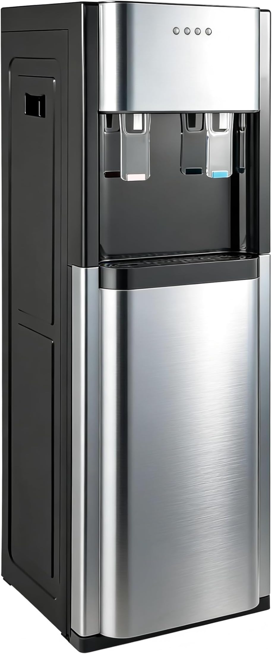 Bottom Loading Water Cooler Dispenser for 5 Gallon Bottles - Hot & Cold Water, Stainless Steel 5 Gallon Water Dispenser with LED Light for Home, Offices, Hotels, Kitchens (Dark Gray)