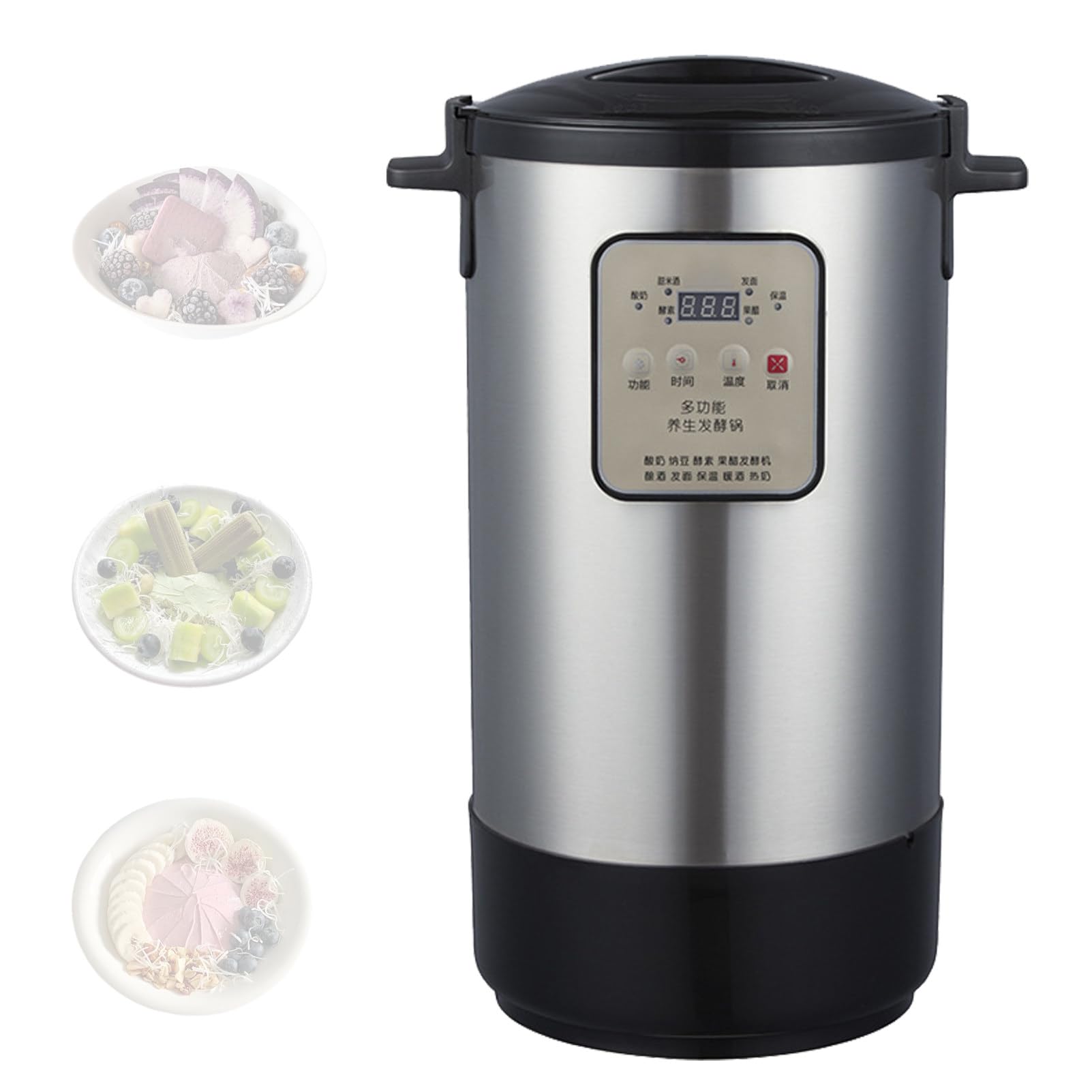Yaourtière probiotique à minuterie LED et cuve inox 12/18 L