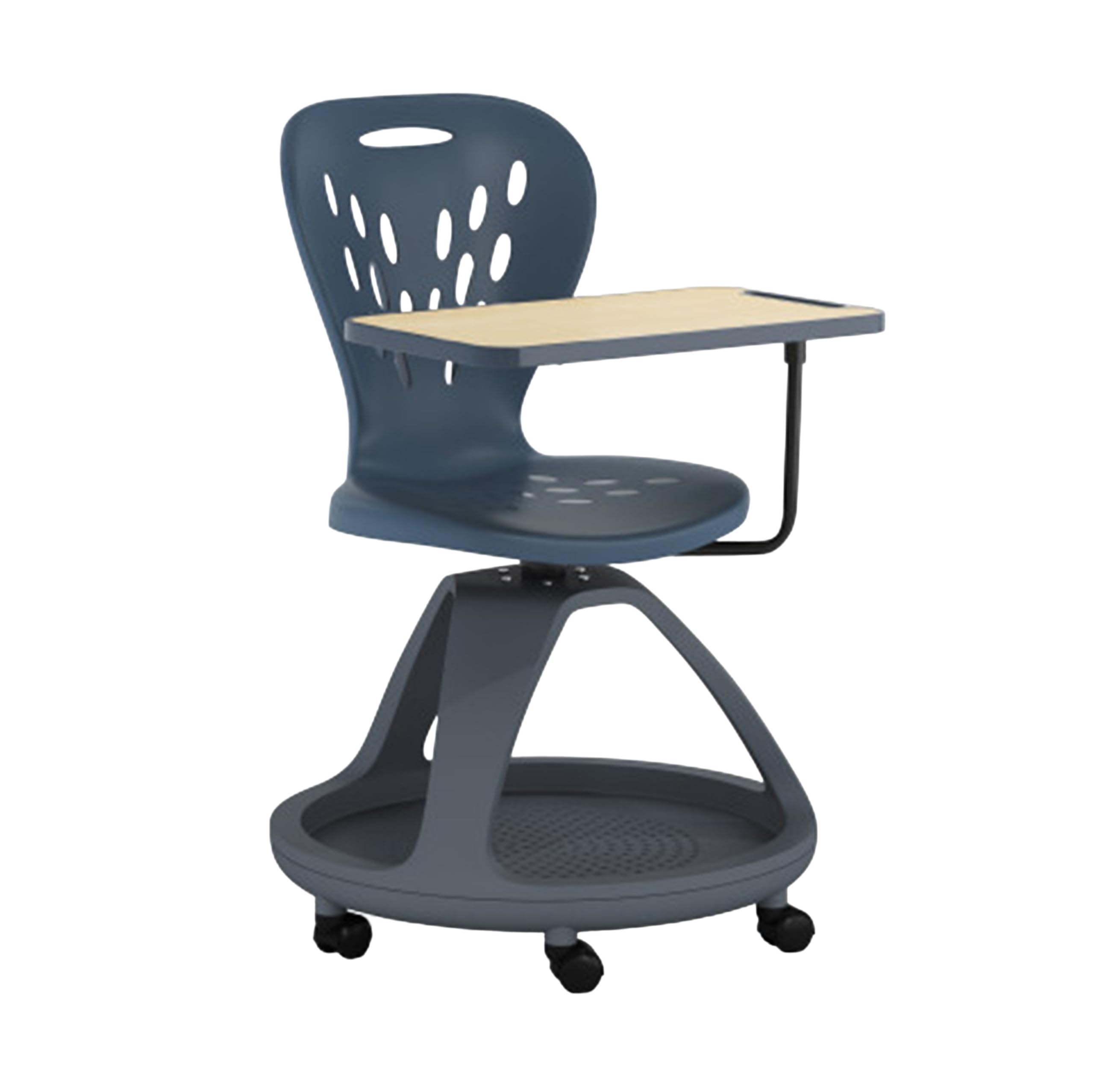 Flash Furniture Laikyn - Silla de Escritorio móvil Gris Oscuro con rotación de 360 Grados y Compartimento de Almacenamiento Debajo del Asiento