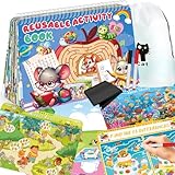 Elfew Wiederverwendbare Aktivitätsbücher für Kinder 3-6 Jahre, 30+ Lernspiele ab 3 Jahre, Vorschule Übungshefte ab 5 Jahren für Junge & Mädchen, Einschulung Geschenk für Kinder