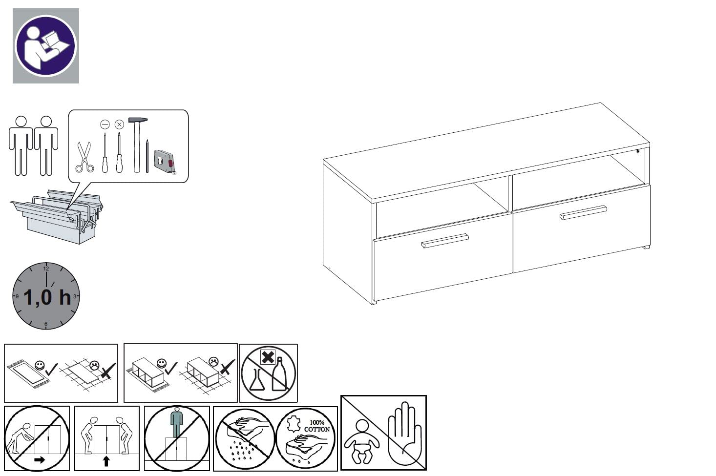 AVANTI TRENDSTORE-Random-Mobile TV piccolo in legno laminato con 2 porte a ribalta e 2 vani aperti, disponibile in 2 colorazioni. Dimensioni LAP 95x36x35 cm