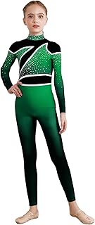 Niña Strass Traje De Gimnasia Manga Larga Traje De Gimnasia Colores Degradados Patinaje Artístico Bloques Color Leotardos Acrobacia Mono