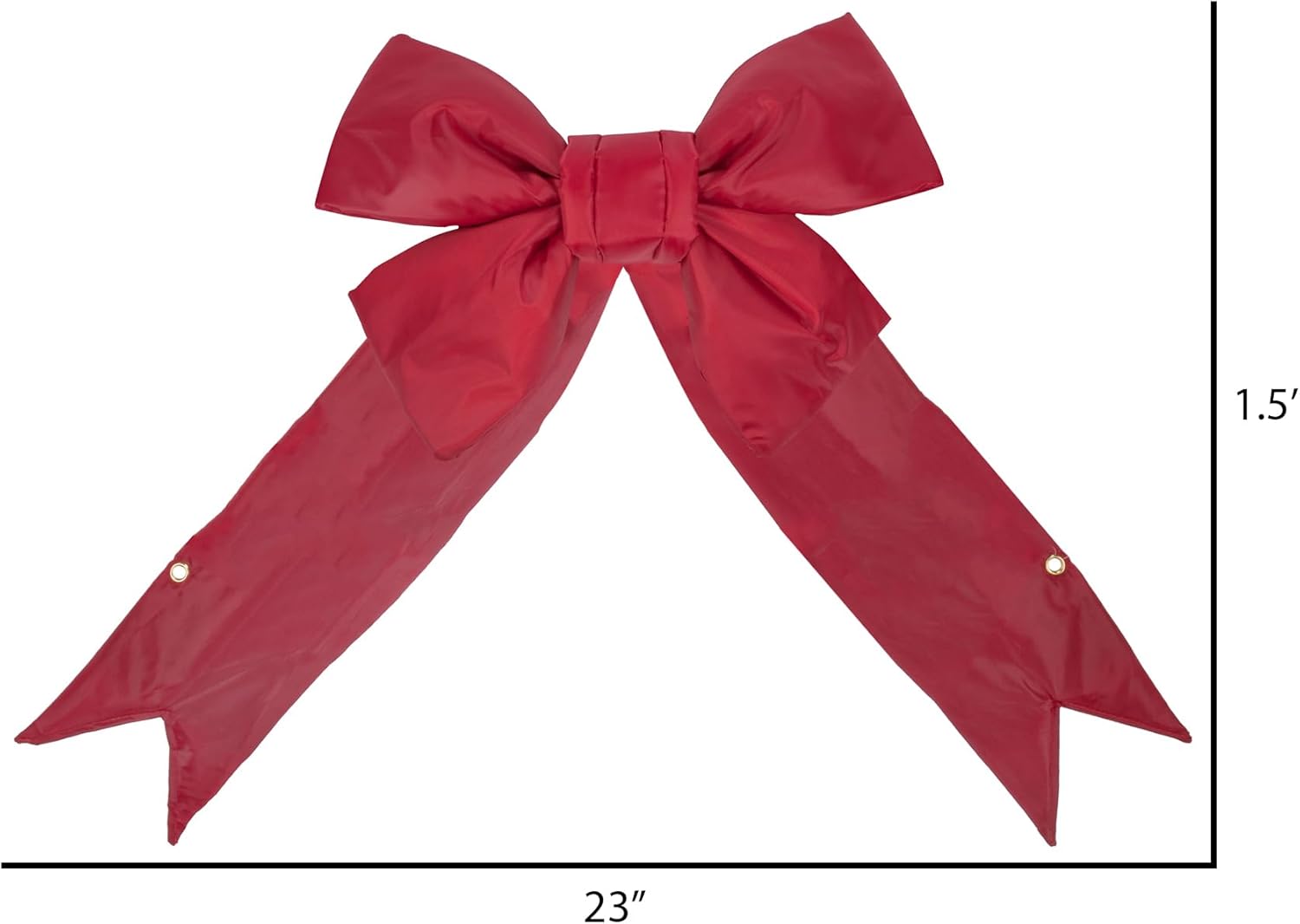 Vickerman 24" Red Nylon Decorative Christmas Bow, Indoor and Outdoor Use