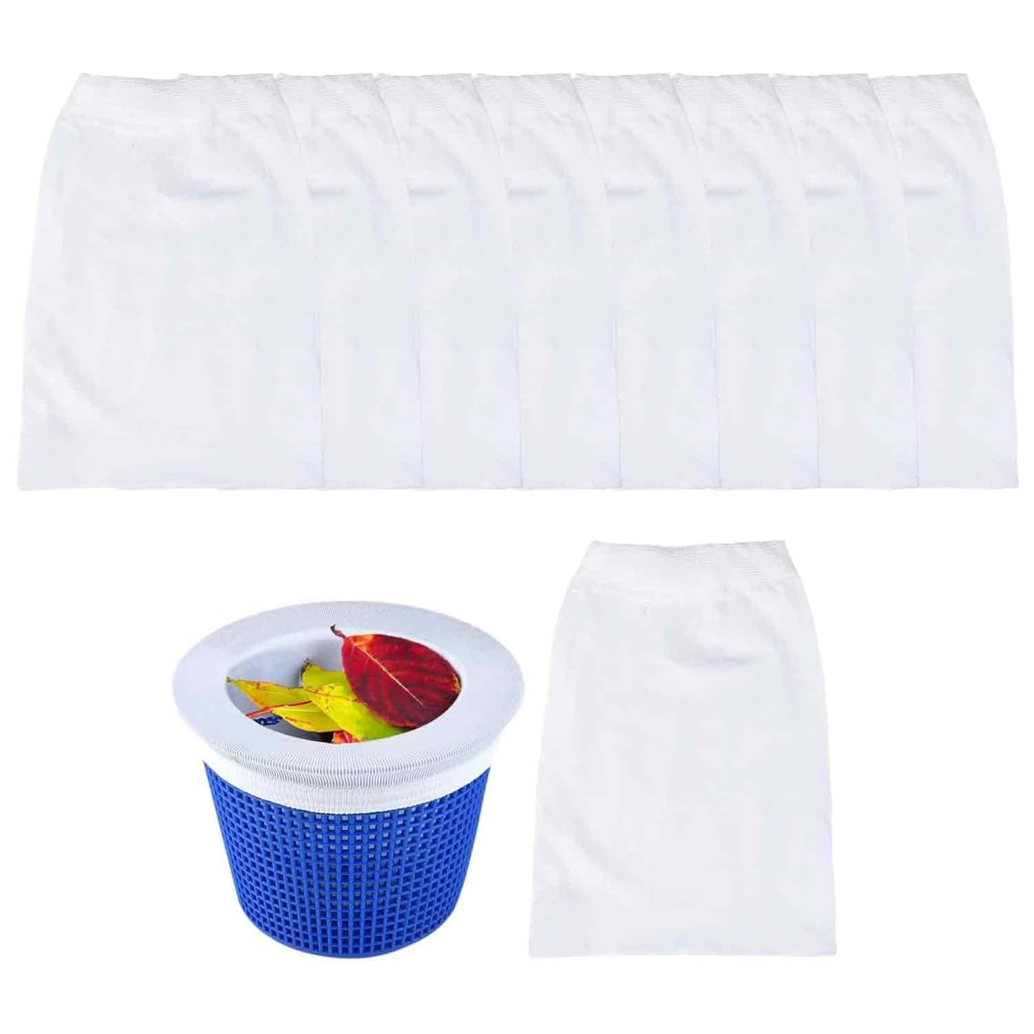 WUBAYI 20-Pack Premium Pool Skimmer Socks - Reusable Swimming Pool Filter Socks for Skimmer Baskets
