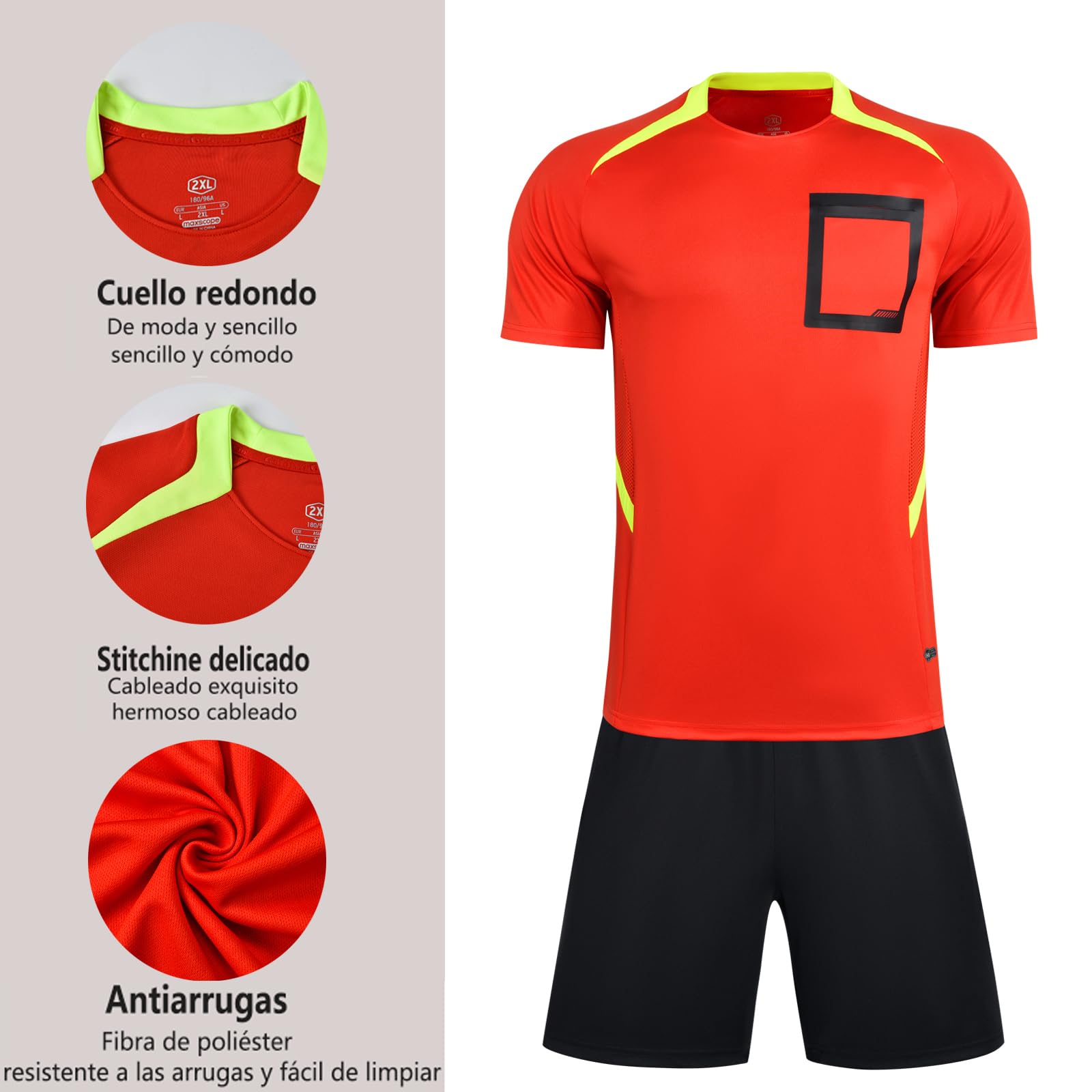 Uniforme de Árbitro Deportivo con Manga Corta - Secado Rápido para Adultos y Adolescentes