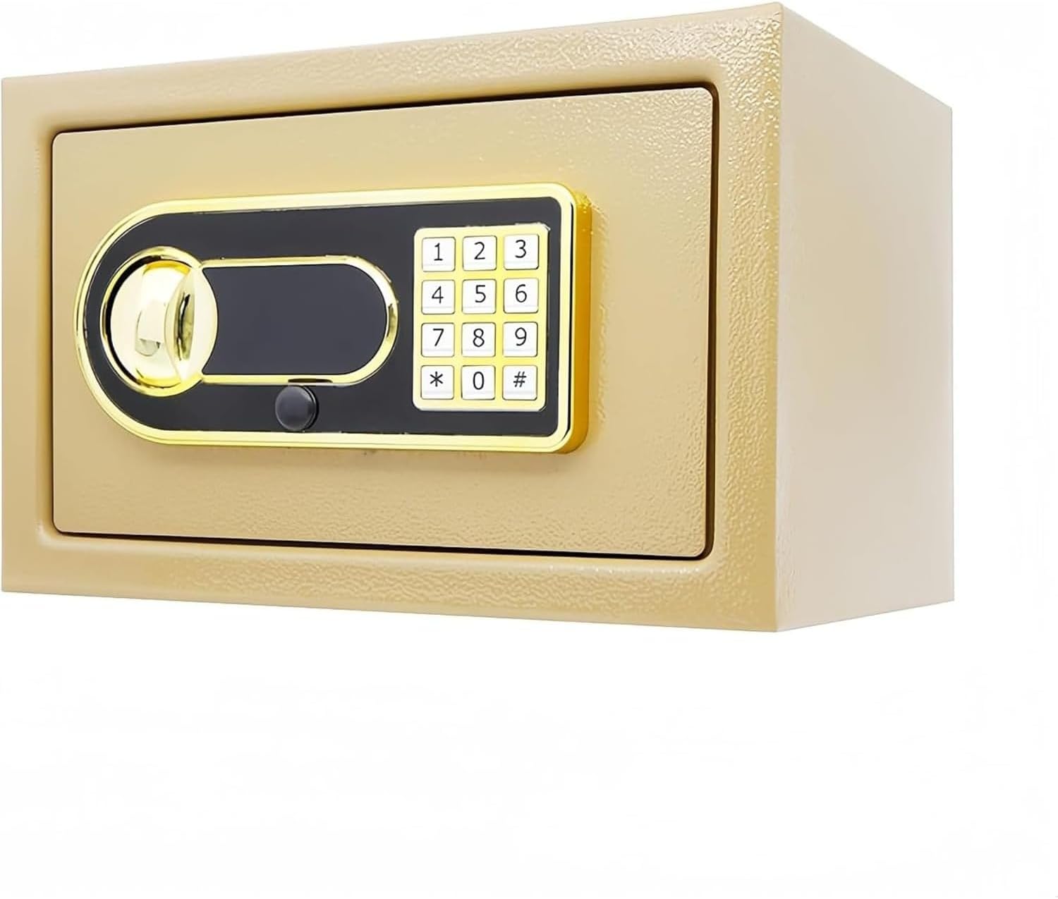 金庫 22L 耐火耐水 家庭/業務用兼用 A4 ファイル対応 テンキー式デジタルロック 盗難防止 棚板付き (ゴールデン) [並行輸