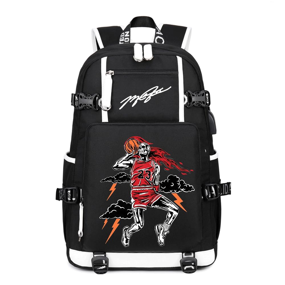 Txiujou Basketball Player 23 Student School Bag, Laptop Backpack, Ultra-Light Travel Bag, For Men And Women (Black1)