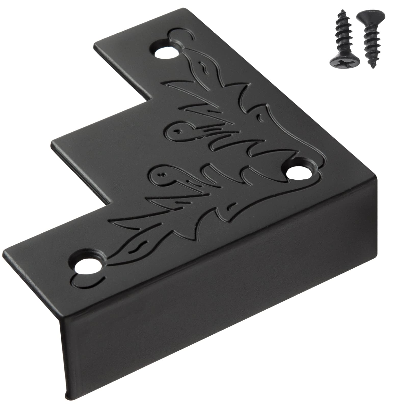 foxwakeBlack Metal Corner Protector 3.3 * 3.3 * 1 in Decorative Wood Furniture 4pcs Barn Sliding Door Corner Guards Zinc Alloy Edge Cover Bracket with Screw
