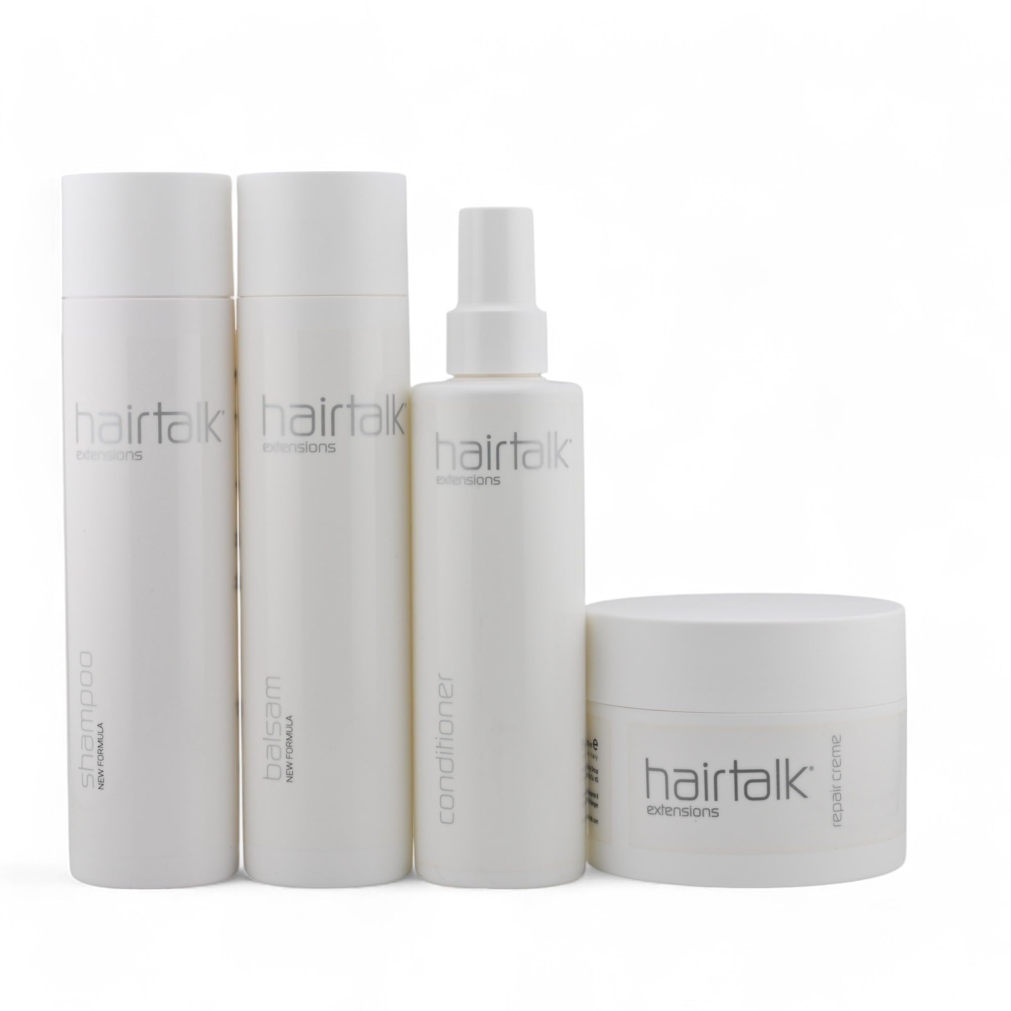 HAIRTALK Arcos kompletny zestaw do pielęgnacji: szampon, balsam, odżywka (200 ml) + krem naprawczy (250 ml) do przedłużania włosów, przedłużania włosów, wiązania