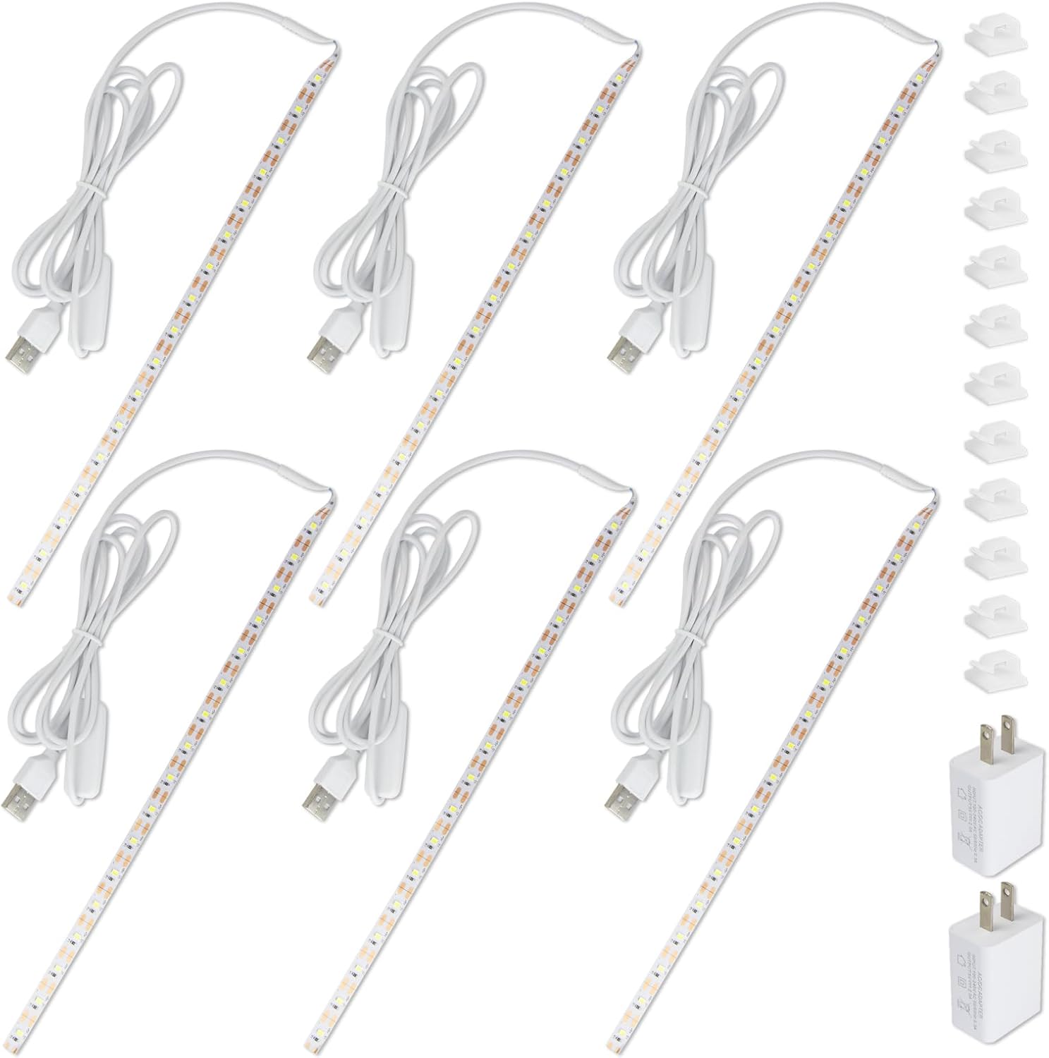 6 Pieces Sewing Machine Light Strip with Pushbutton Dimmer, 12in Sewing Machine Lights Led Strip with 17LEDS, Daylight White Sewing Machine Light Fits All Sewing Machines