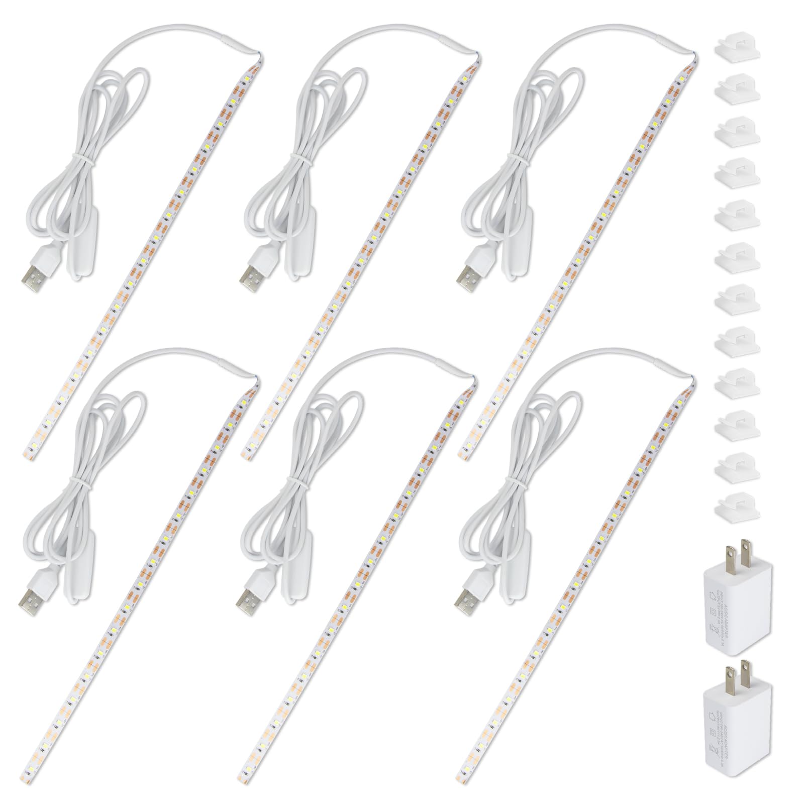 6 Pieces Sewing Machine Light Strip with Pushbutton Dimmer, 12in Sewing Machine Lights Led Strip with 17LEDS, Daylight White Sewing Machine Light Fits All Sewing Machines