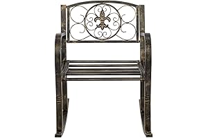 Vintage Wrought Iron Porch Rocking Chair: Timeless Comfort and Style