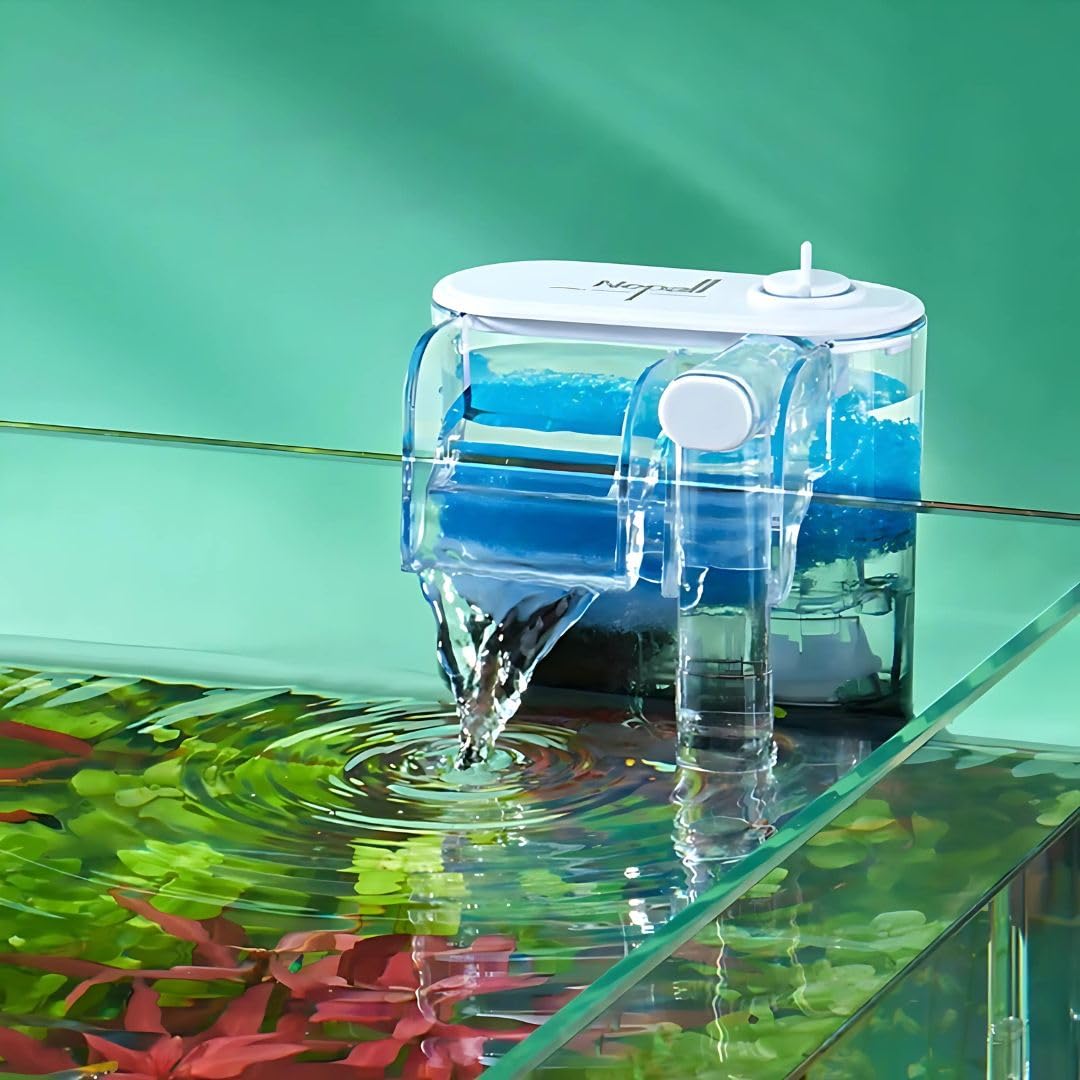 VAYINATO Nepall Mini Hang On Water Fall Type Transparent Aquarium Nano Small Fish Tank Filter