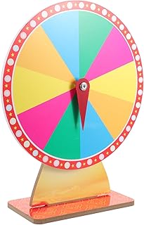 GANAZONO Tabletop Prize Wheel Fortune Rotating Roulette Wheel Carnival Game Spinners Erasable Whiteboard Dry Erase Board