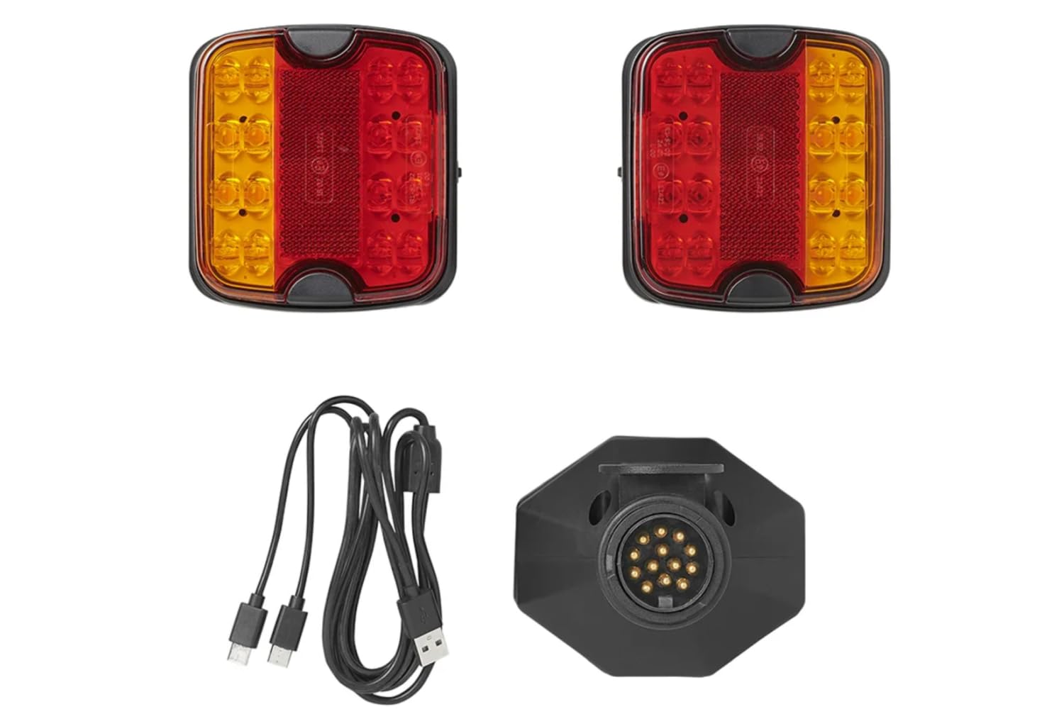 ProPlus Luces Traseras LED Magnéticas Inalámbricas, 13 Pines | Batería de 4000 mAh y Bluetooth 5.0. Kit de luces de 12 V para remolques, maquinaria agrícola y camiones de plataforma.