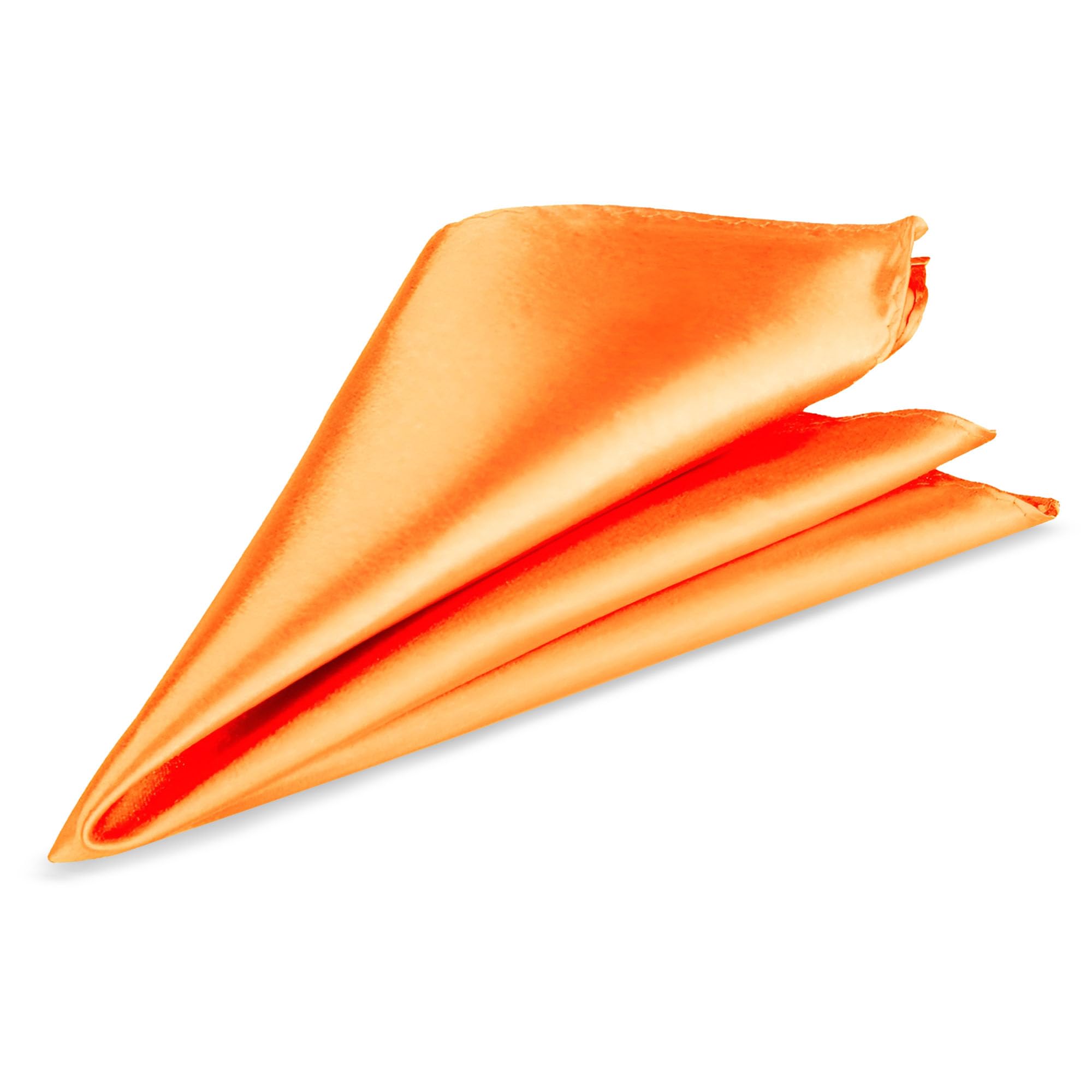 WedDecor Orange Men's Pocket Square Plain Formal Suit Handkerchief