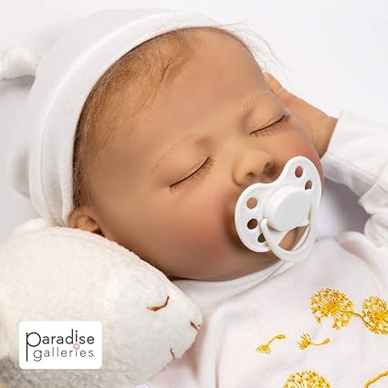 Amazon Com Paradise Galleries Newborn Reborn Baby Doll With Magnetic Pacifier Wishes And Dreams 21 Sleeping Doll In Gentletouch Vinyl Safety Tested For Kids 3 Toys Games