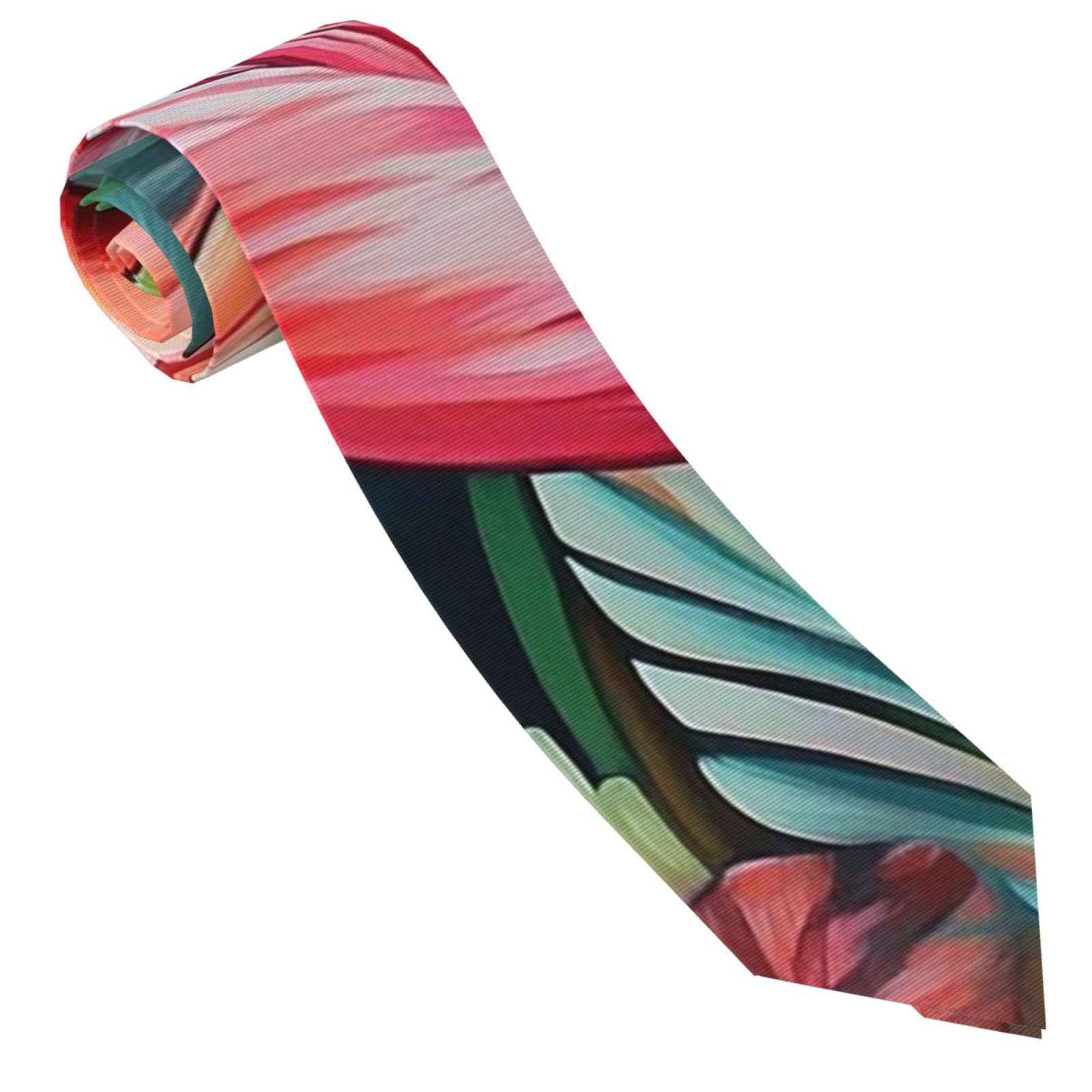 peiyeety Tropical Flamingo Ties for Men Novelty Tie silk Classic Mens Necktie for Business Wedding